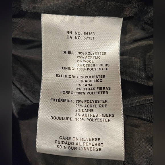 LEVI'S Black Wool Blend Double Breasted Blazer NWOT SMALL - Picture 4 of 6